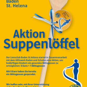 Flyer der Aktion Suppenlöffel des Lions Club Baden St. Helena
